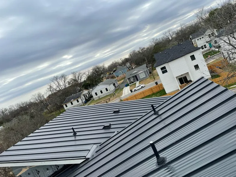 Standing seam metal roof panels with vents for Skylight Repair in Marlene Village